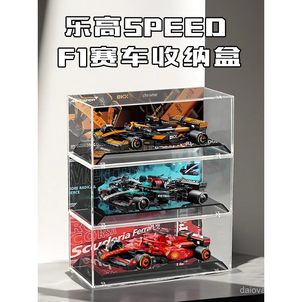 เหมาะสําหรับ Lego speed Racing Series F1 กล่องแสดง 77242 77244 77251 กล่องเก็บของอะคริลิค