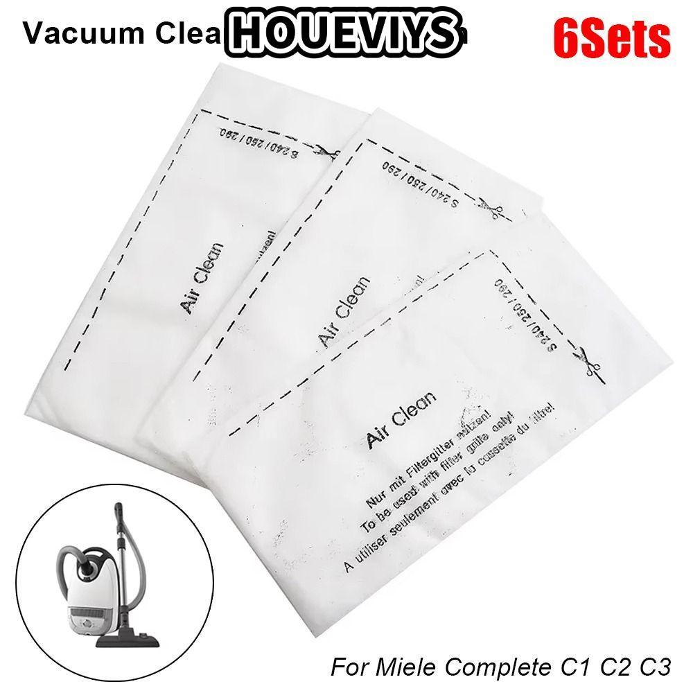 HUEVIS 6 ชุดเครื่องดูดฝุ่น,แพ็คไอเสียกรองผ้าฝ้าย,ทนทาน Air Clean เครื่องใช้ในบ้านอะไหล่สําหรับ Miele
