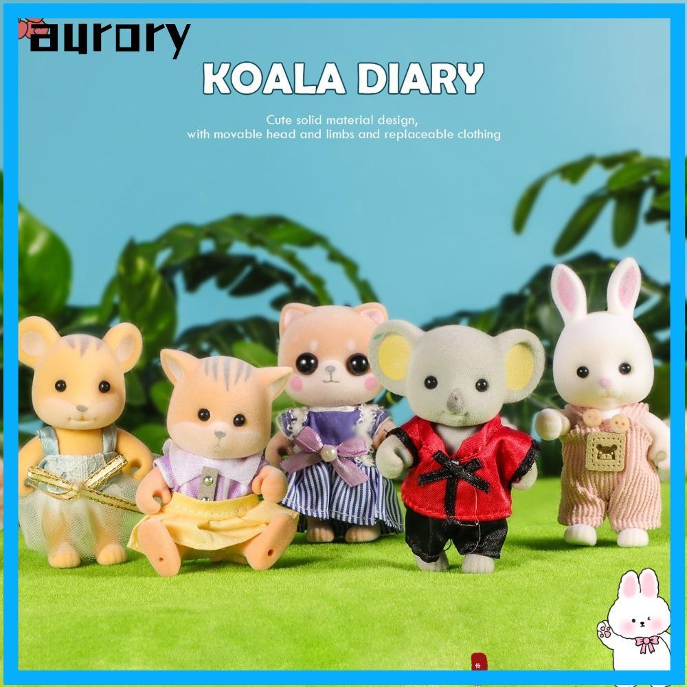 AURORY Plush Koala Doll, 8cm Koala Diary Stuffed Doll, Cute Cat Panda Bear Plush Toy Kid