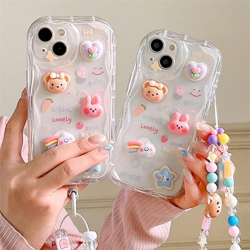 หมีกระต่าย 3D Rainbow สําหรับ Honor 400 Lite X6C X8C X7C X9C 200 สมาร์ท X5 X5B X6B X6A Plus X7B X8B 