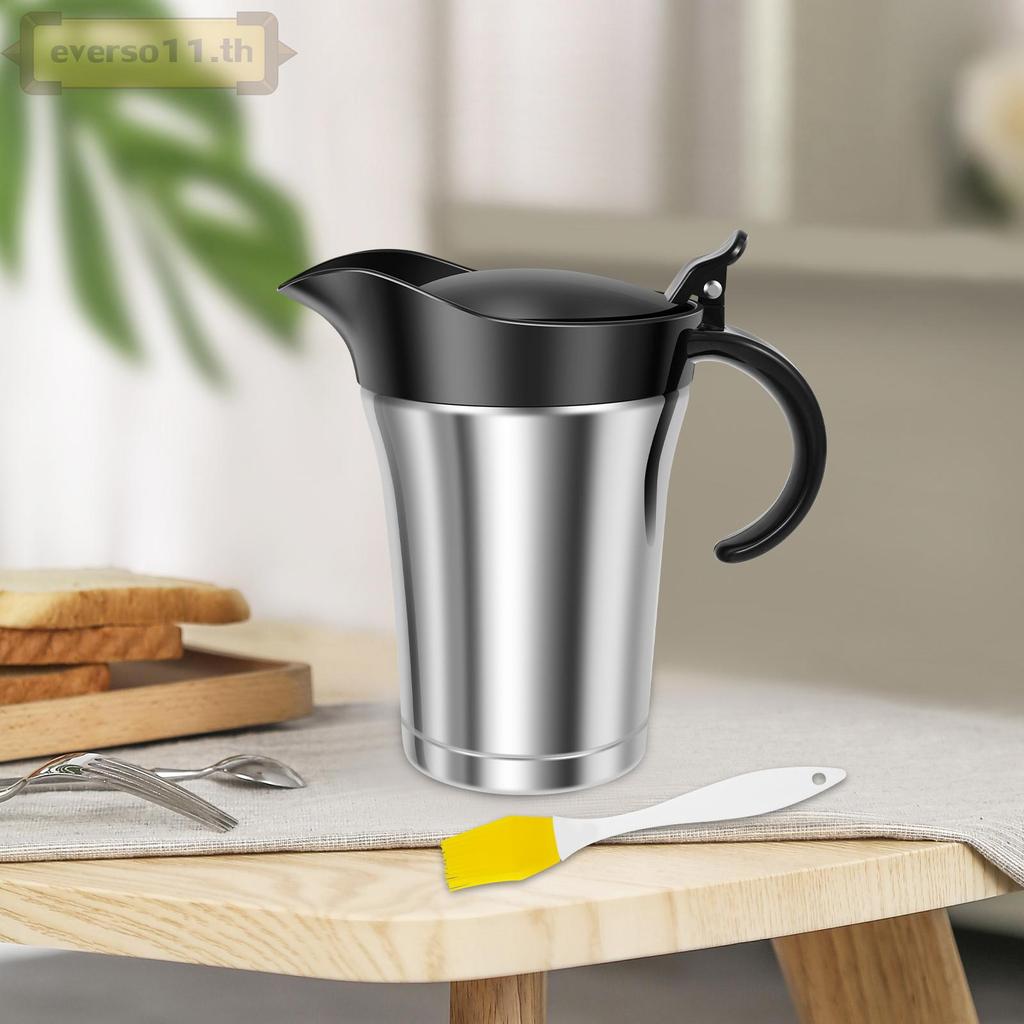 คู่ฉนวน Gravy เรือสแตนเลส Gravy อุ่นเหยือก 750ml ความจุ Gravy เหยือกพร้อมฝาปิดบานพับสําหรับ Gravy SH