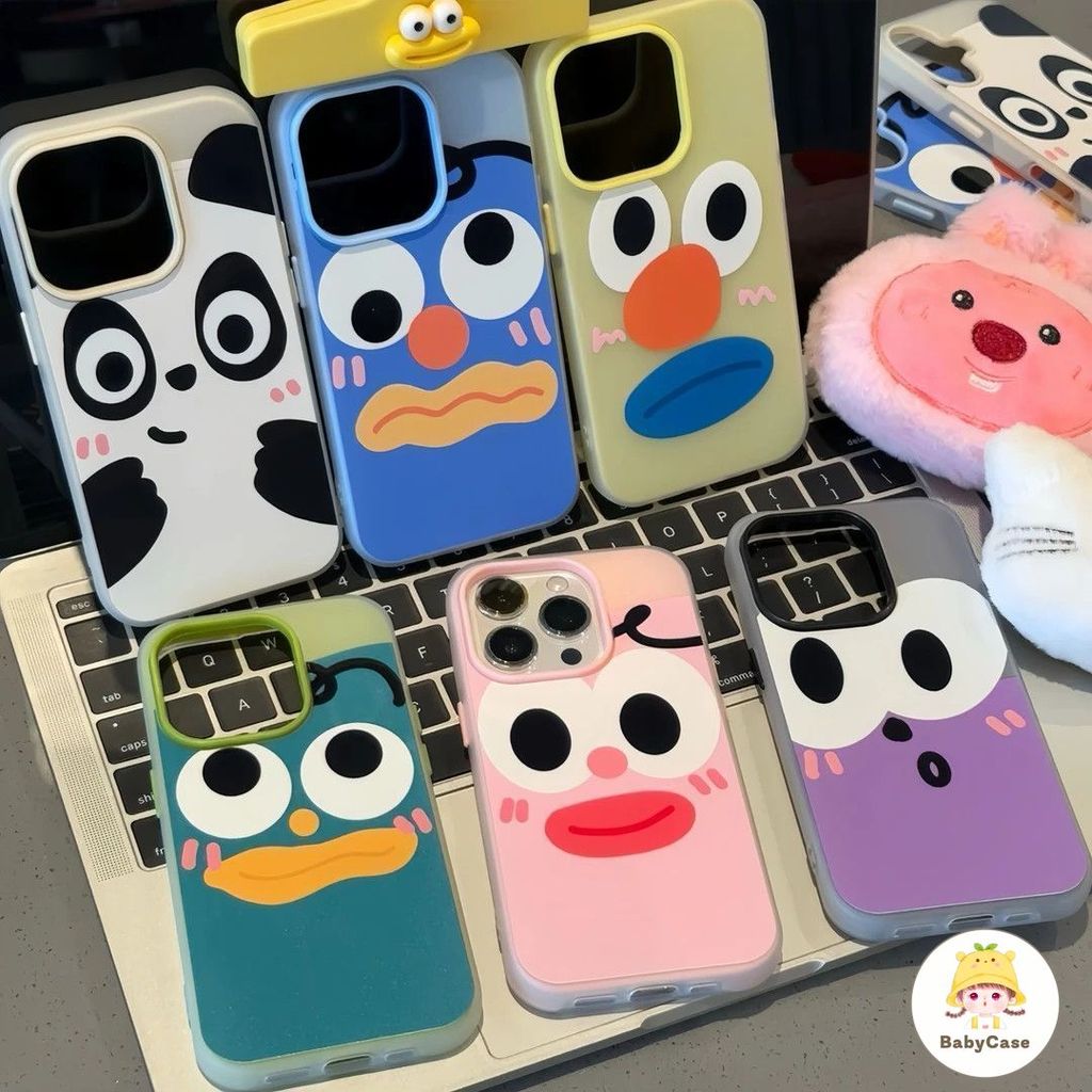 เคสไอโฟน 16 สำหรับ IPhone 17 12 14 11 13 15 Pro Max 15 8 14 7 16 Plus XS X XR Max สร้างสรรค์นิพจน์ตลกใหม่ 2 ใน 1 ปก