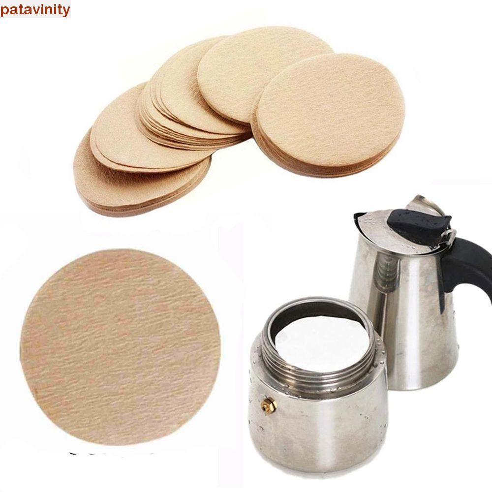 PATAVINITY Cafe กระดาษกรองต่อแพ็ค Moka Pot 56 มม./60 มม./68 มม.100 ชิ้นรอบเครื่องมือกรอง