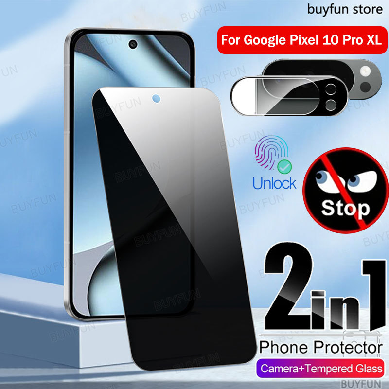 2in1 Fingerprint Unlock Tempered Glass For Google Pixel 10 Pro XL Screen Protector For Pixel10google