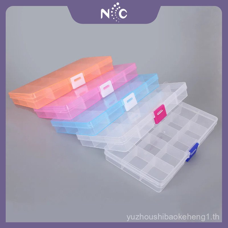 【NCC】Adjustable Slots Plastic Jewelry Box Storage Case Craft Jewelry Organizer Beads Earrings Rings 