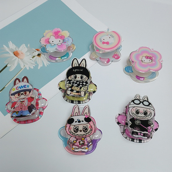 giptok แม่เหล็ก วงเล็บแม่เหล็ก อะคริลิคใสอีพ็อกซี่แมวกรงเล็บโทรศัพท์มือถือการ์ตูนที่วางถุงลมนิรภัย M