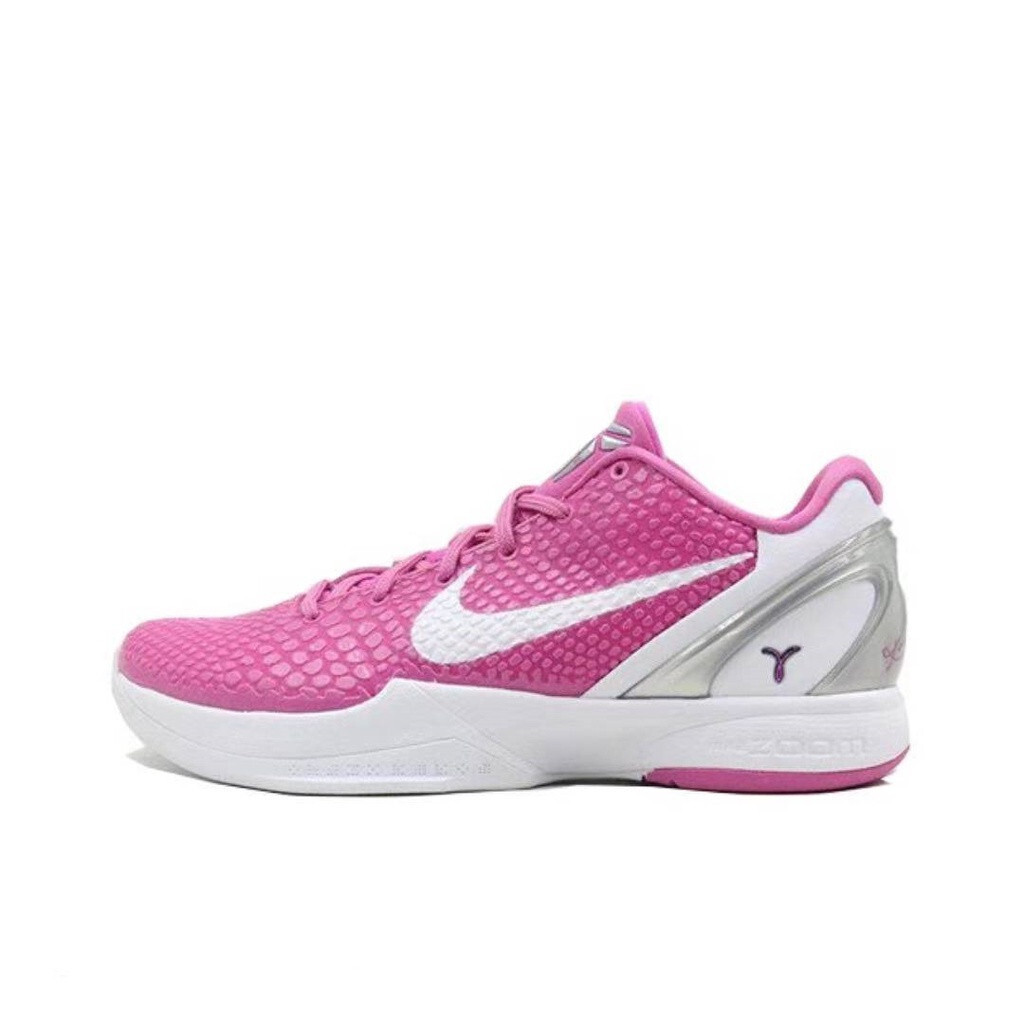 Kobe 6 Kay Yow Think Pink Unisex Anti-slip Wear-resistant Shock-absorbing Cushioning Sports รองเท้าบ
