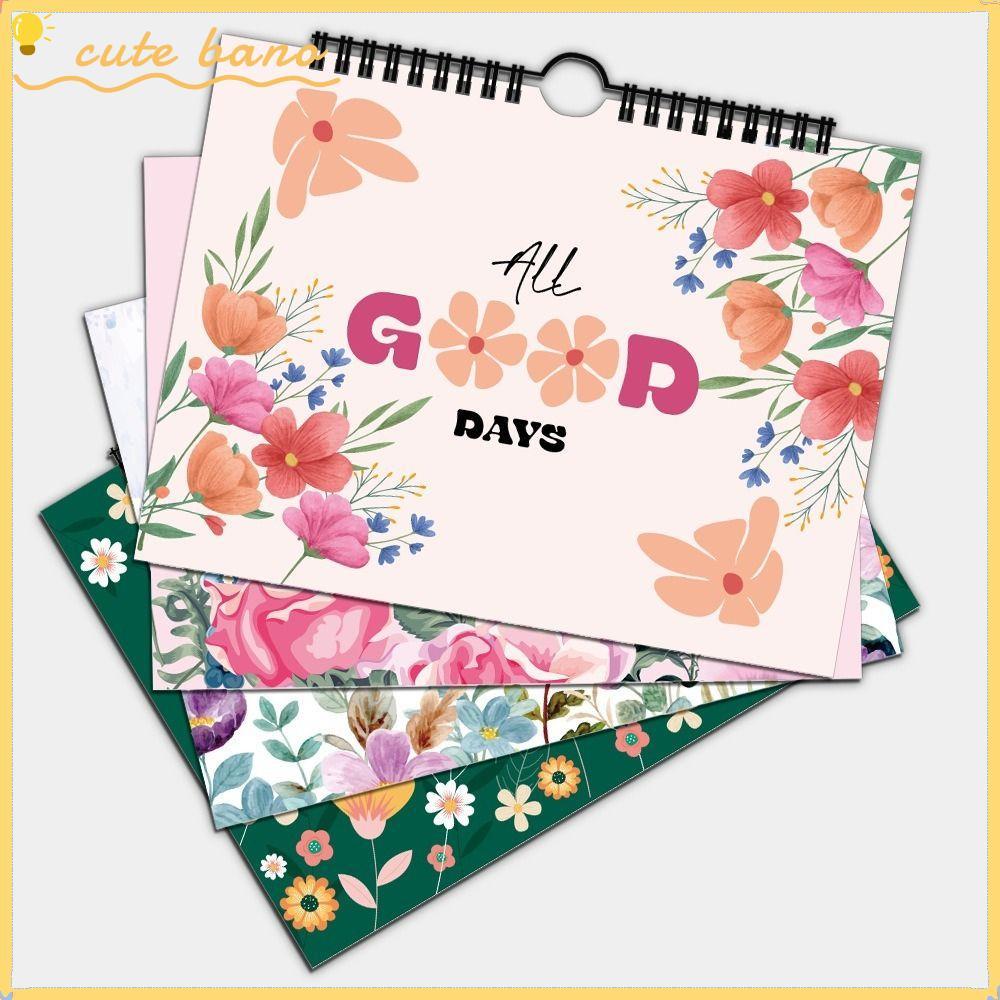 BANO Notebook, Self-motivation English 2025 Agenda Book, Multifunctional Flower Themed With Calendar