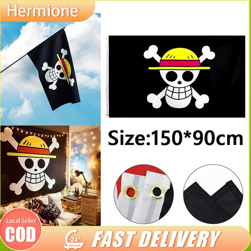 One Piece Of Pirate Flag 90x150 ซม.Luffy Skull Pirate Flag Dacron Banner Home Decor