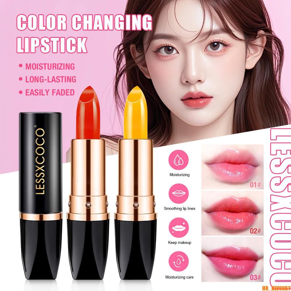 【COD】ลิปสติกเปลี่ยนสี Lessxcoco Carotene ลิปบาล์มบำรุงริมฝีปากให้ความชุ่มชื้น กันน้ำ