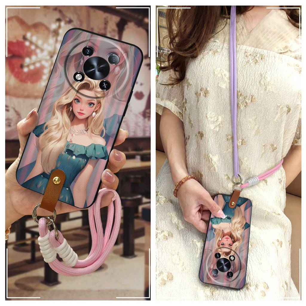 การออกแบบแฟชั่น Lanyard เคสโทรศัพท์สําหรับ Itel RS4/S666LN กันกระแทก TPU Full wrap Soft Case Diagona