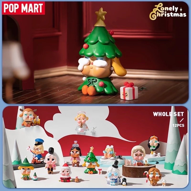 [ของแท้] POPMART Crybaby Lonely Christmas Series รูปของเล่นตุ๊กตาคอลเลกชันของขวัญ