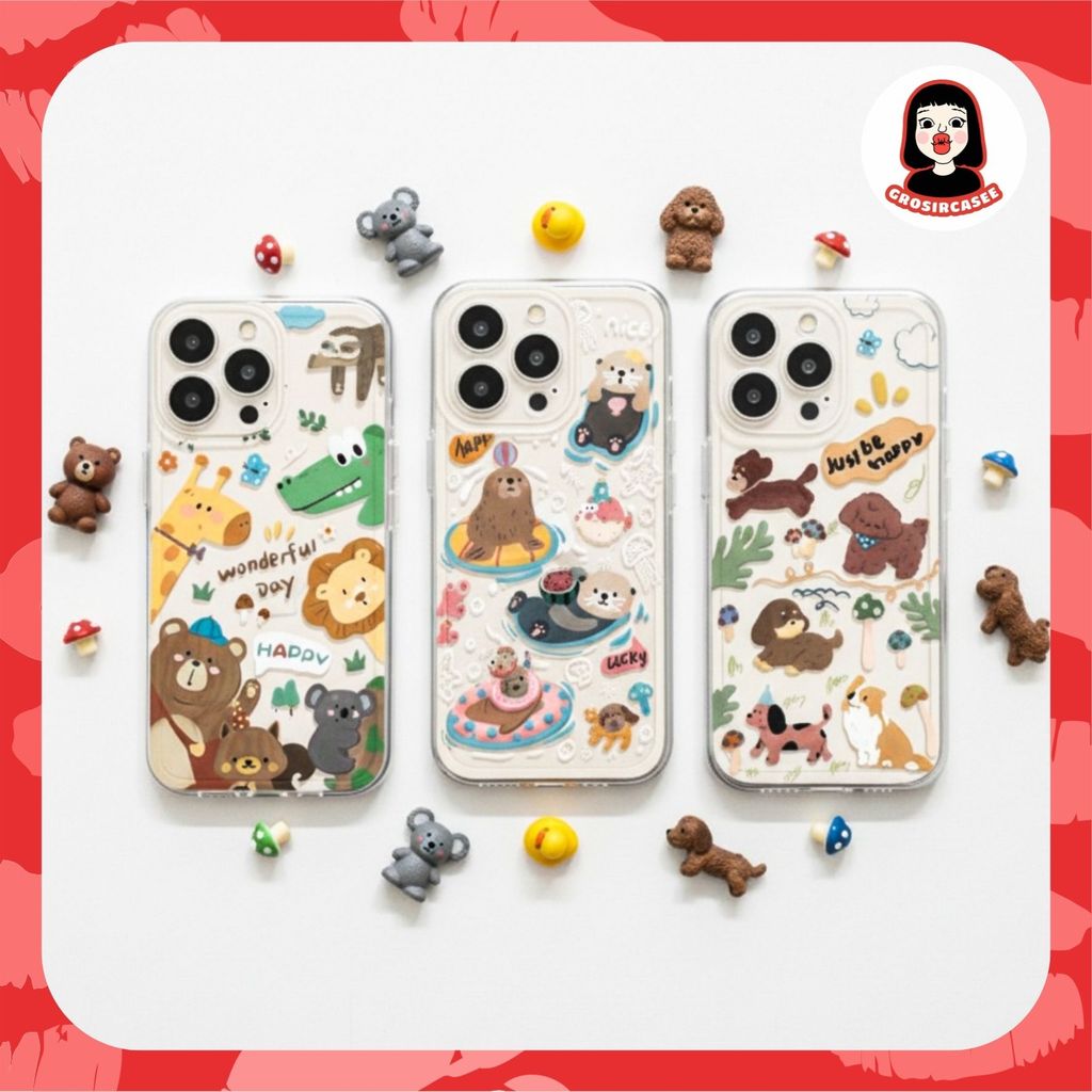 HAPPY ANIMALS ANGEL EYE PRINTING กรณี realme 5 5i c11 2020 c12 c25 c15 c20 c11 2021 c21y c25y c33 c3