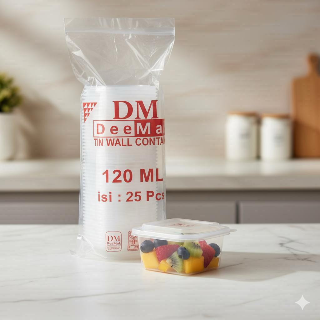 Thinwall DM 120Ml SQUARE mini (120ml กล่องข้าว SQ DM 120ML25set (UNLIMITEDPACK)