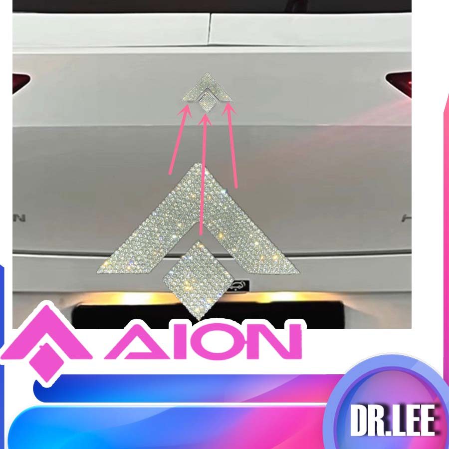 [READY]HYPTEC HT Car Direction Car Logo Decorative Sticker Bright crystal Bumper stickers AION HYPTE