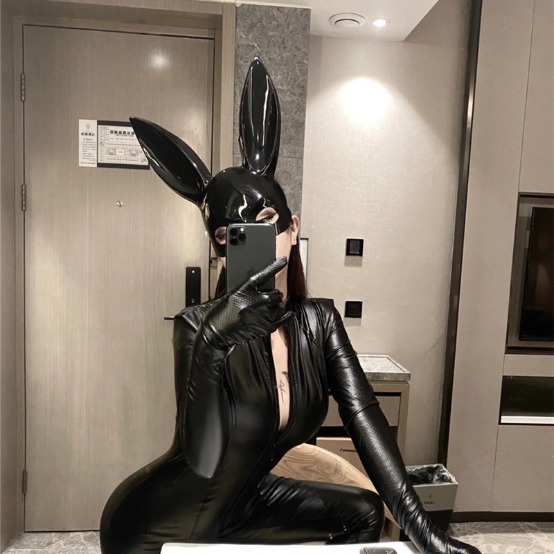 หน้ากากเลื่อม bunny ears สำหรับปาร์ตี้ฮาโลวีนและมัสมักราด Feel Bunny Girl