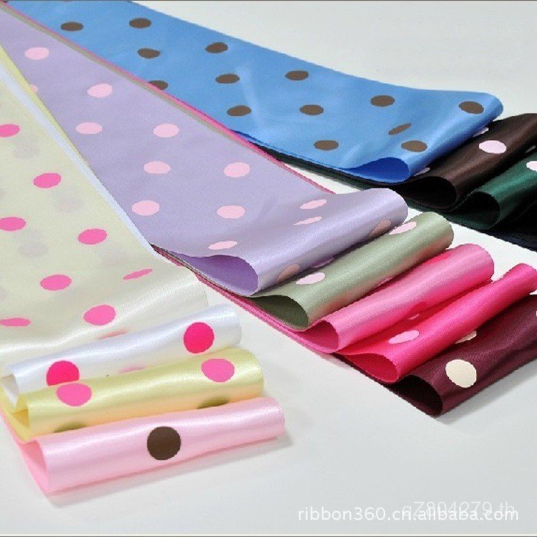AA301 Big Dot Ribbon 10cm24 สี Yao Ming Ribbon Ribbon UMBR