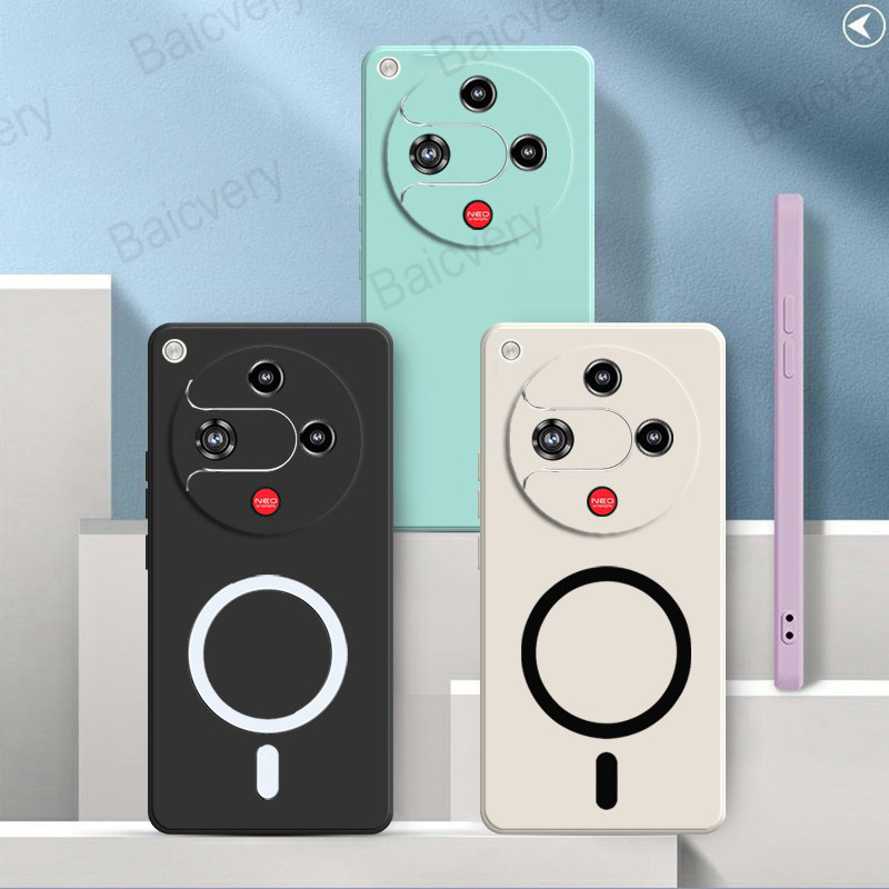 สําหรับ ZTE Nubia Focus 2 5G Soft TPU โทรศัพท์ฝาครอบป้องกันพร้อมสติกเกอร์แม่เหล็ก