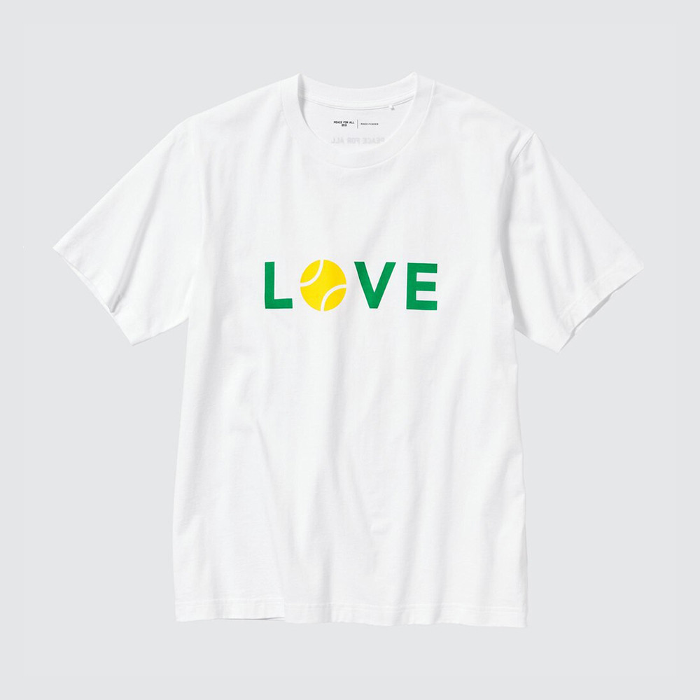 Uniqlo Mens Womens Clothing Roger Federer Roger Fenderer [Love] เสื้อยืดแขนสั้น