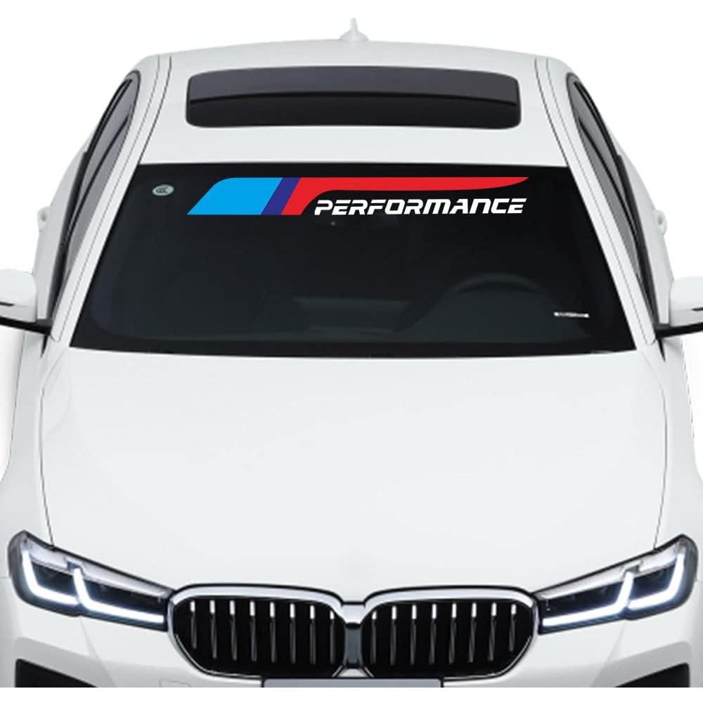 2pcs Performance ด้านหน้าด้านหลังกระจกหน้าต่างแบนเนอร์ไวนิล Decal สติกเกอร์สําหรับ BMW F10 F30 E90 E
