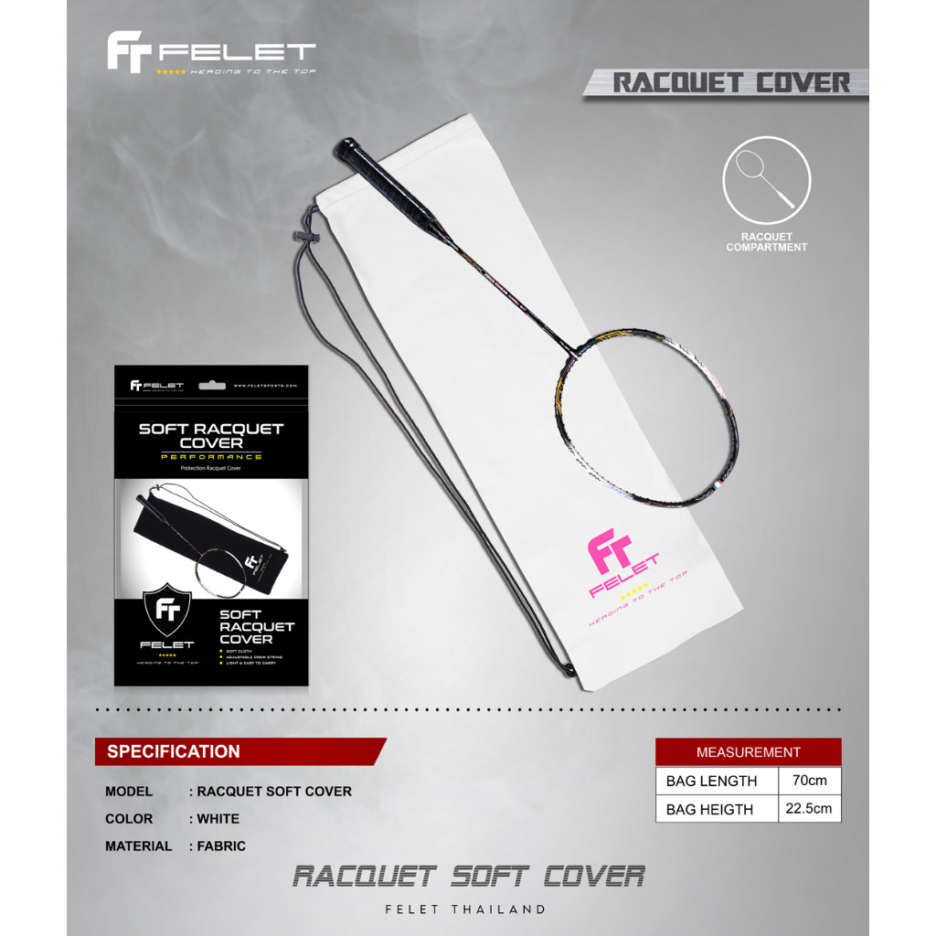 FELET ซองผ้าใส่ไม้แบดมินตัน SOFT RACKET COVER