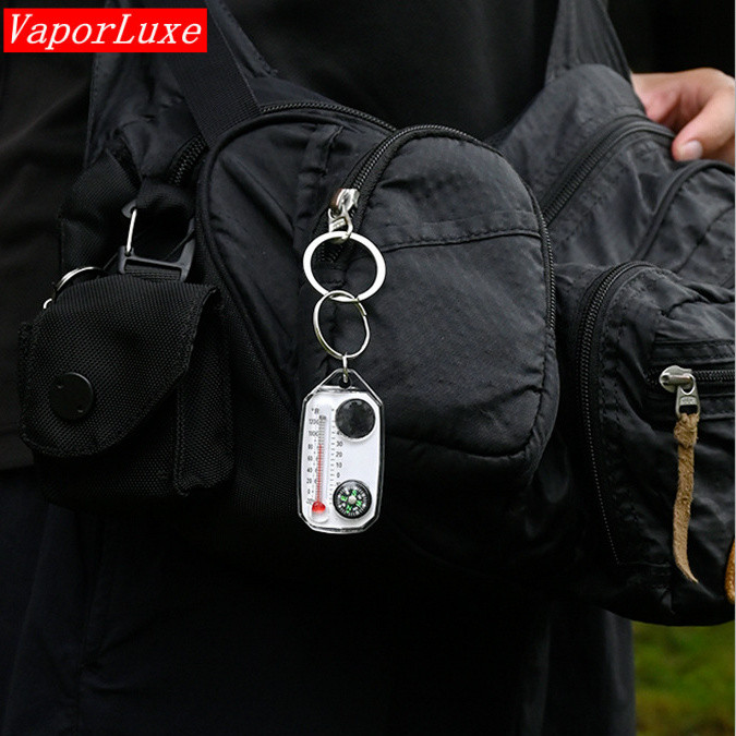 VaporLuxe Mini Outdoor Multi-tool - พวงกุญแจเอาชีวิตรอดพร้อมเข็มทิศ, เทอร์โมมิเตอร์และแว่นขยาย U7SQ
