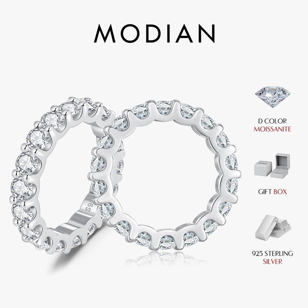 แหวน eternity band จากเงินสเตอร์ลิง 925 มีเม็ดโมอิซานาイト เพอร์เฟคสำหรับงานแต่งงานและการให้เป็นของขวัญ