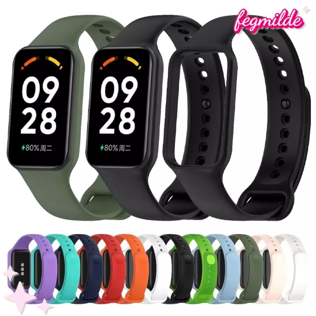 สายซิลิโคน for Xiaomi Mi Band 8 Active/Redmi Band 2 อุปกรณ์เสริมสมาร์ทวอทช์กีฬา for Redmi Band 2