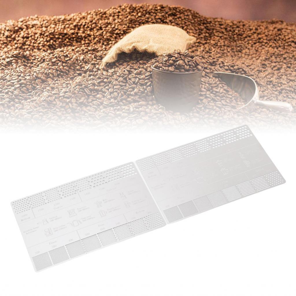 tools0-th Mingzhe Coffee Grind เครื่องมือวัดขนาดสแตนเลสทนทานบัตรอ้างอิงสำหรับการบดที่แม่นยำต้านทานกา