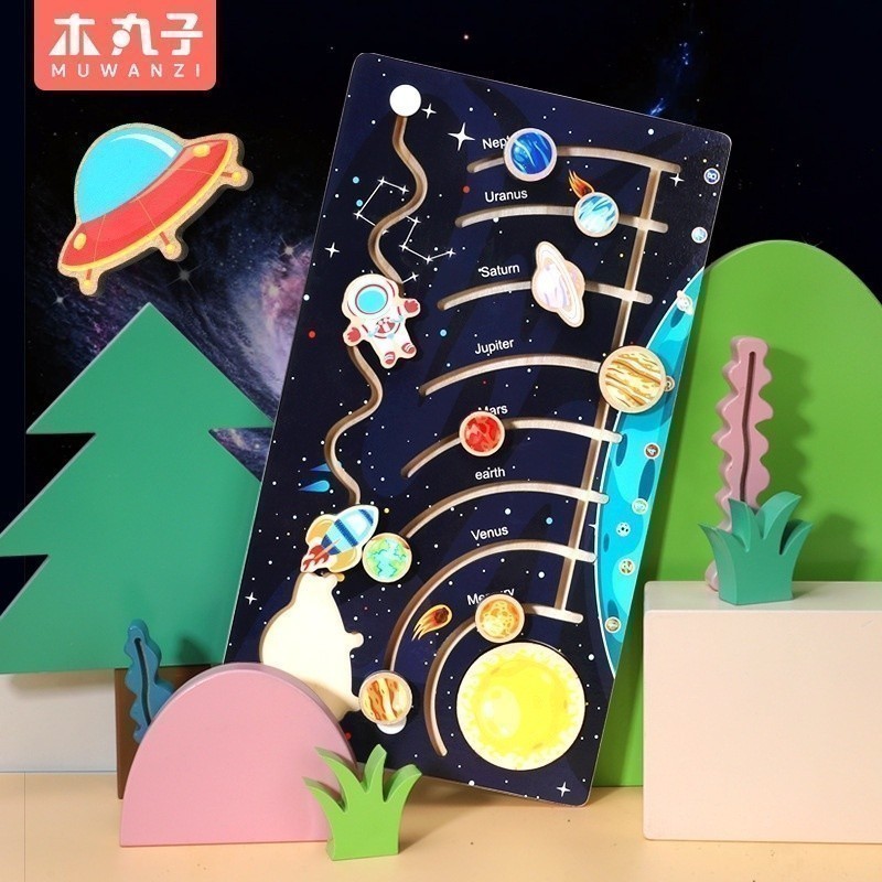 Zettonn E1 การศึกษา Early Education ไม้เด็ก Universe Planet ความรู้ความเข้าใจแปด Major Planets of So