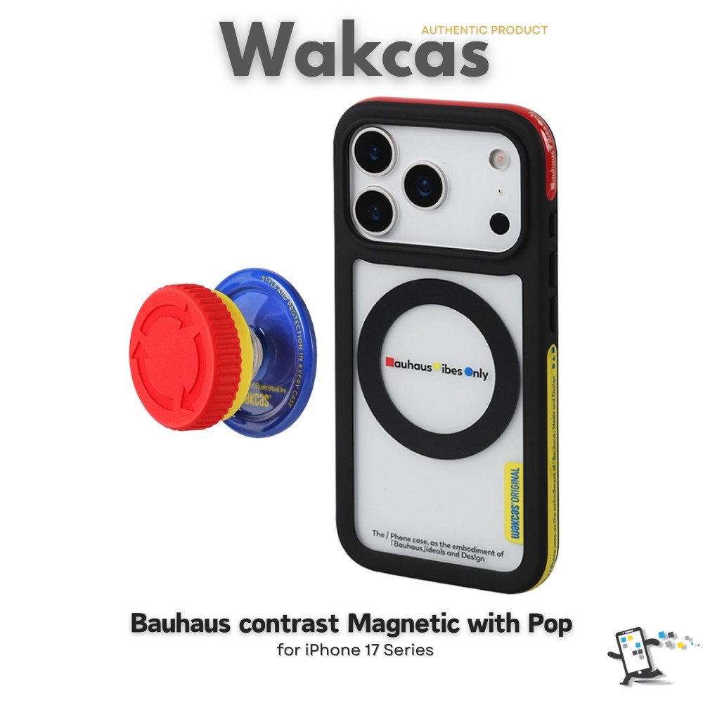 Wakcas Bauhaus Contrast Magnetic with Pop เคสสำหรับ iPhone 17 Pro Max, iPhone 17 Pro และ iPhone 17