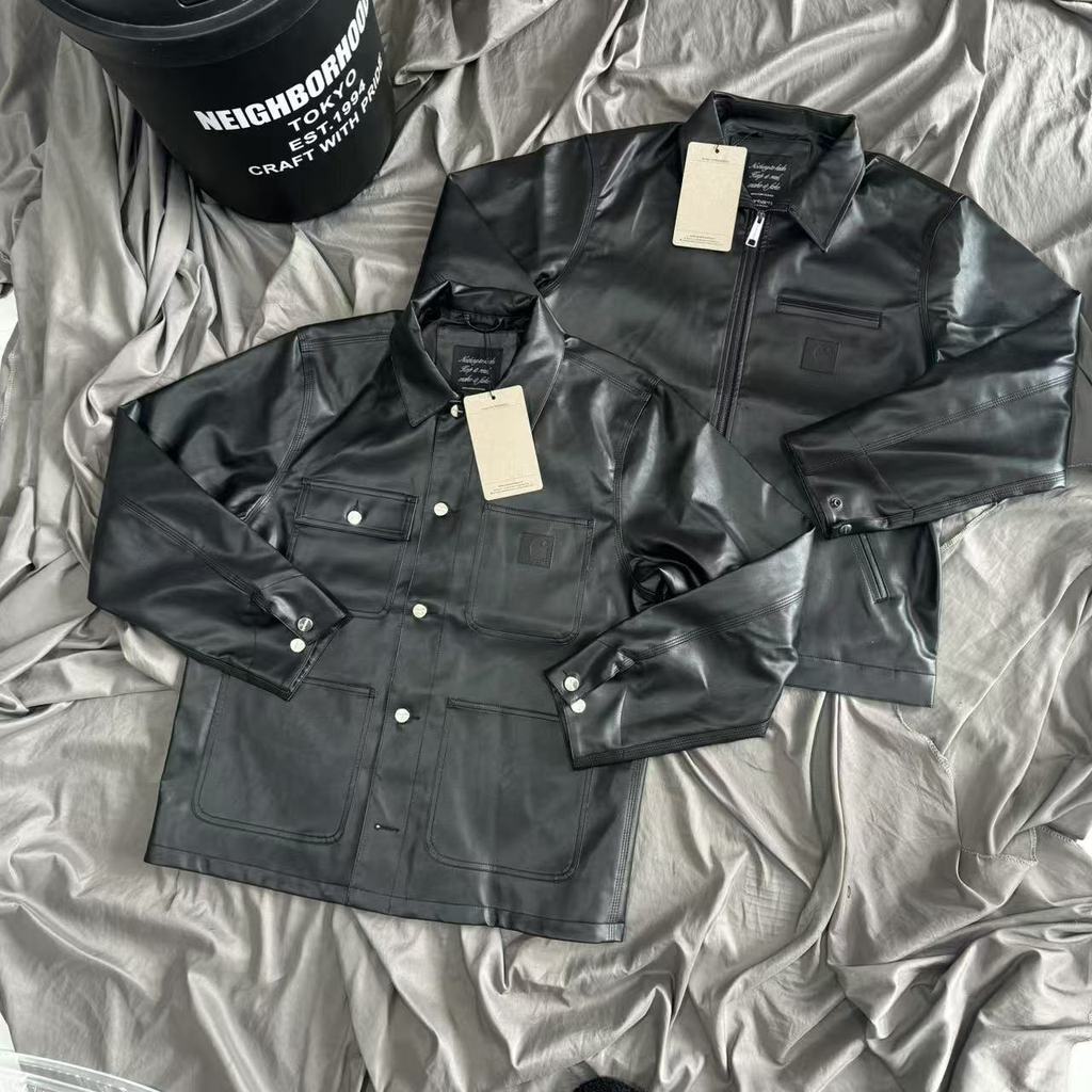 1H3C Carhar''' Vintage Leather Jacket Loose Fit Plus Size Unisex Couple Style Leather Jacket Detroit