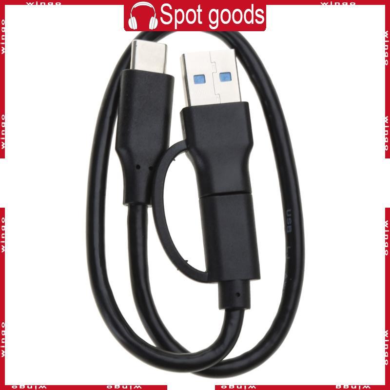 WIN 2 in 1 สาย USB C USB3 0 C ถึง Type-C สาย USB-A C ถึง C 10Gbps Data Sync Cable ความยาว 30 ซม. ตัว