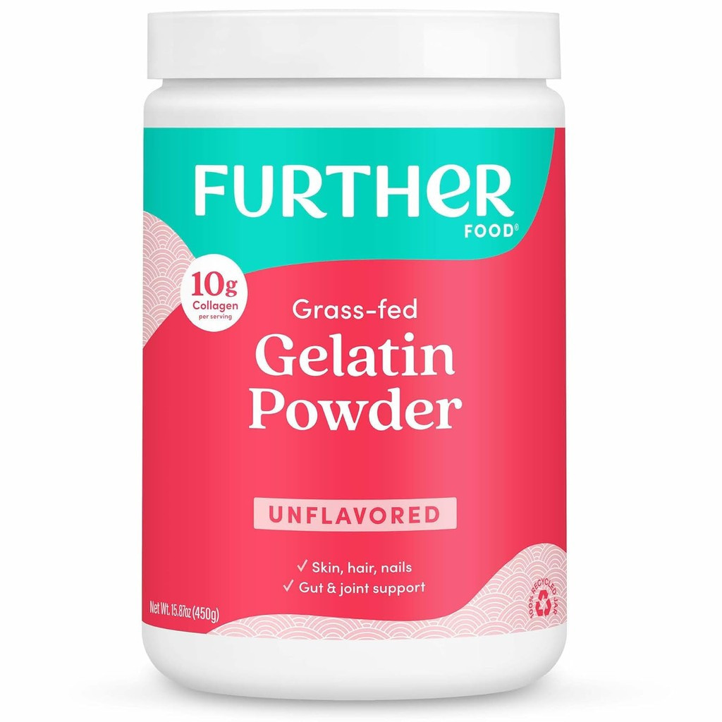 Further Food Premium Gelatin Powder | Grass-Fed, Pasture-Raised, Non-GMO, Paleo, Keto | Unflavored, 
