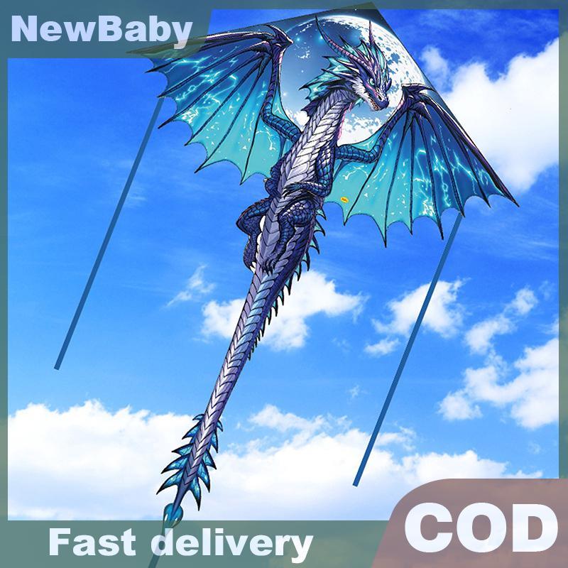 NEWBABY 1 ชิ้น 1.4 เมตรว่าวมังกรขนาดใหญ่สําหรับเด็กและผู้ใหญ่ขนาดใหญ่ Pterosaur Kite Come Tail Easy To Fly Kites กลางแจ้ง TH