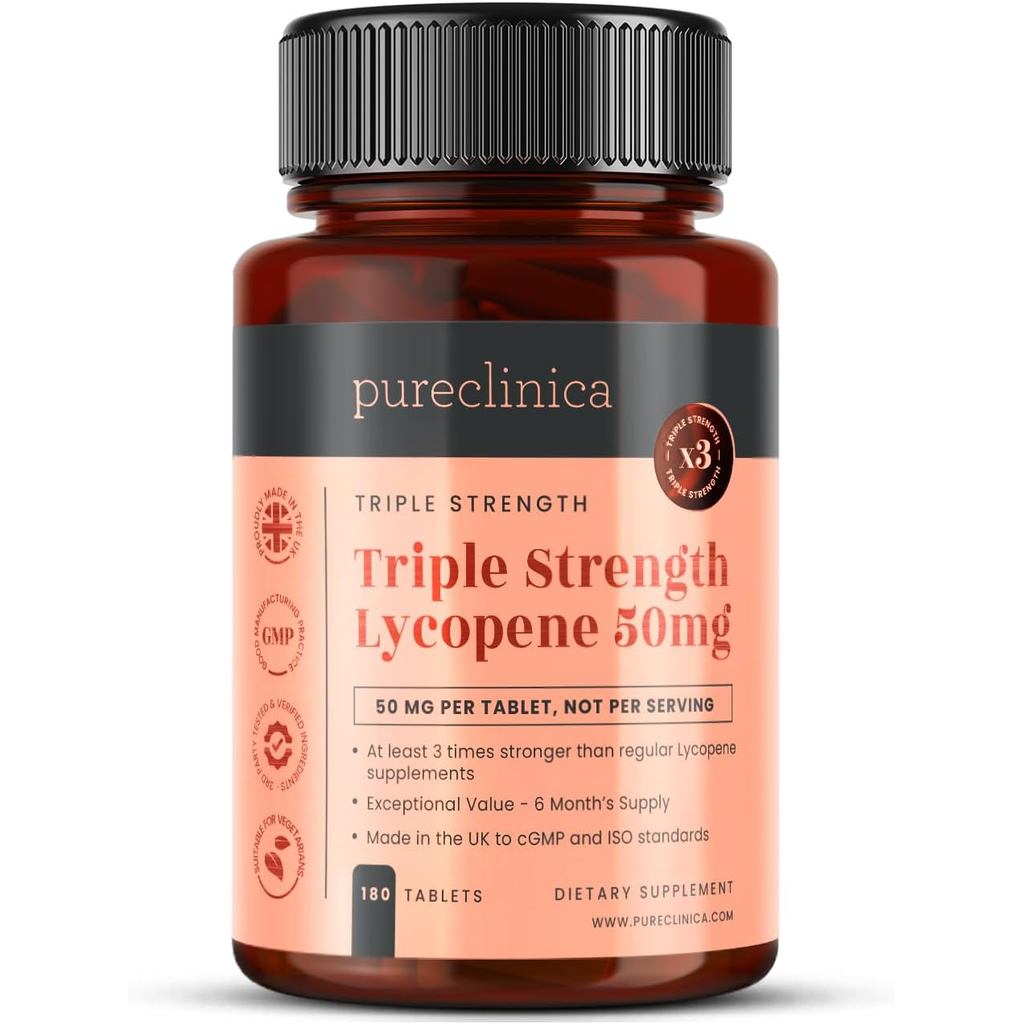Pureclinica Lycopene 50mg x 180 เม็ด (อุปทาน 6 เดือน) ความแรงของเม็ดไลโคปีนปกติ 300%