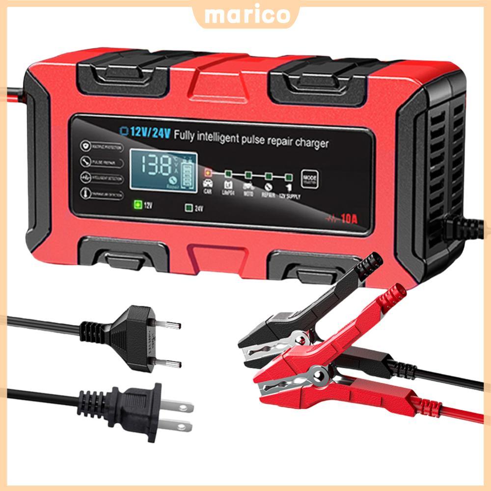 10A 12V/24V Smart Charger Battery Maintenance Trickle Charger Car and Motorcycle Battery Charging Un