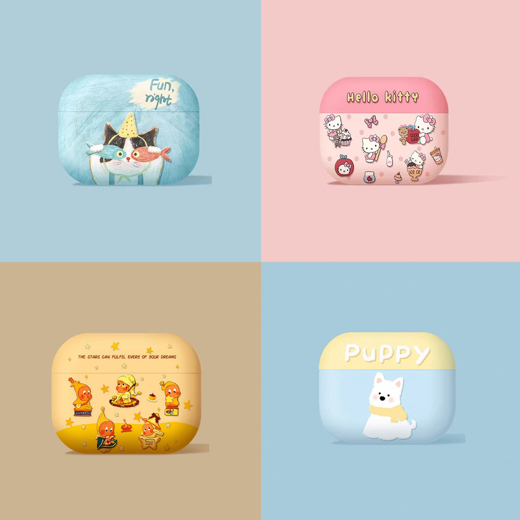 MANGO กรณีปลอกสําหรับ AirPods 1 2 3 4 ANC Pro 3 2 กรณีปลอก Gen 2 3 4 2nd 3rd 4th Soft TPU Matte น่ารัก Cool การ์ตูนอะนิเมะกันกระแทก