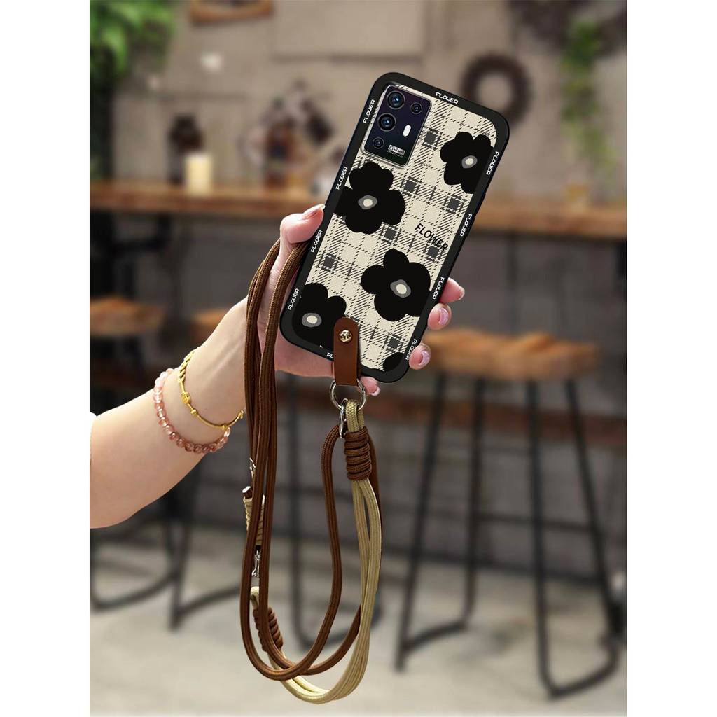 ZTE นุ่มกรณีCrossbodyสําหรับZTE Axon A31 5Gป้องกันTPUแฟชั่นการออกแบบAnti-KNOCKการ์ตูนเชือกเส้นเล็กกั