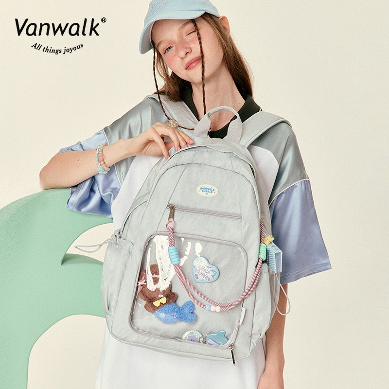 VANWALK Official x Bubble Island Pain Bag School Bag Backpack กระเป๋าสะพาย Backpack Leisure Bag Moun
