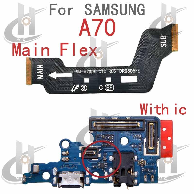 สําหรับ Samsung Galaxy A70 A705 A705F Charger USB Connector Dock ชาร์จพอร์ตแจ็คบอร์ด Flex หลักเมนบอร์ดการเชื่อมต่อ Flex เปลี่ยนชิ้นส่วน