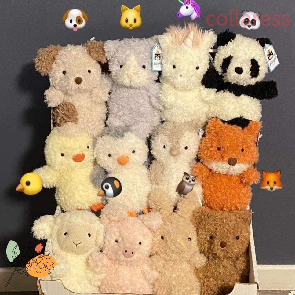 COLLARESS ตุ๊กตาสัตว์ของเล่น,ผ้าฝ้ายนุ่ม PP Furry Plush ของเล่น, Kawaii น่ารักนกฮูกหมู Lamb Chick Duck ตกแต่งบ้านผู้ใหญ่