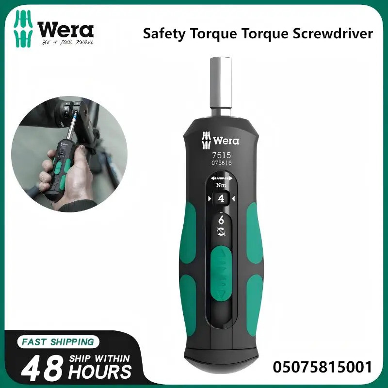 Wera 05075815001 7515 Kraftform Safe-Torque Speed Torque ไขควง 2-6 Nm 1/4" การควบคุมที่แม่นยํา ป้องก