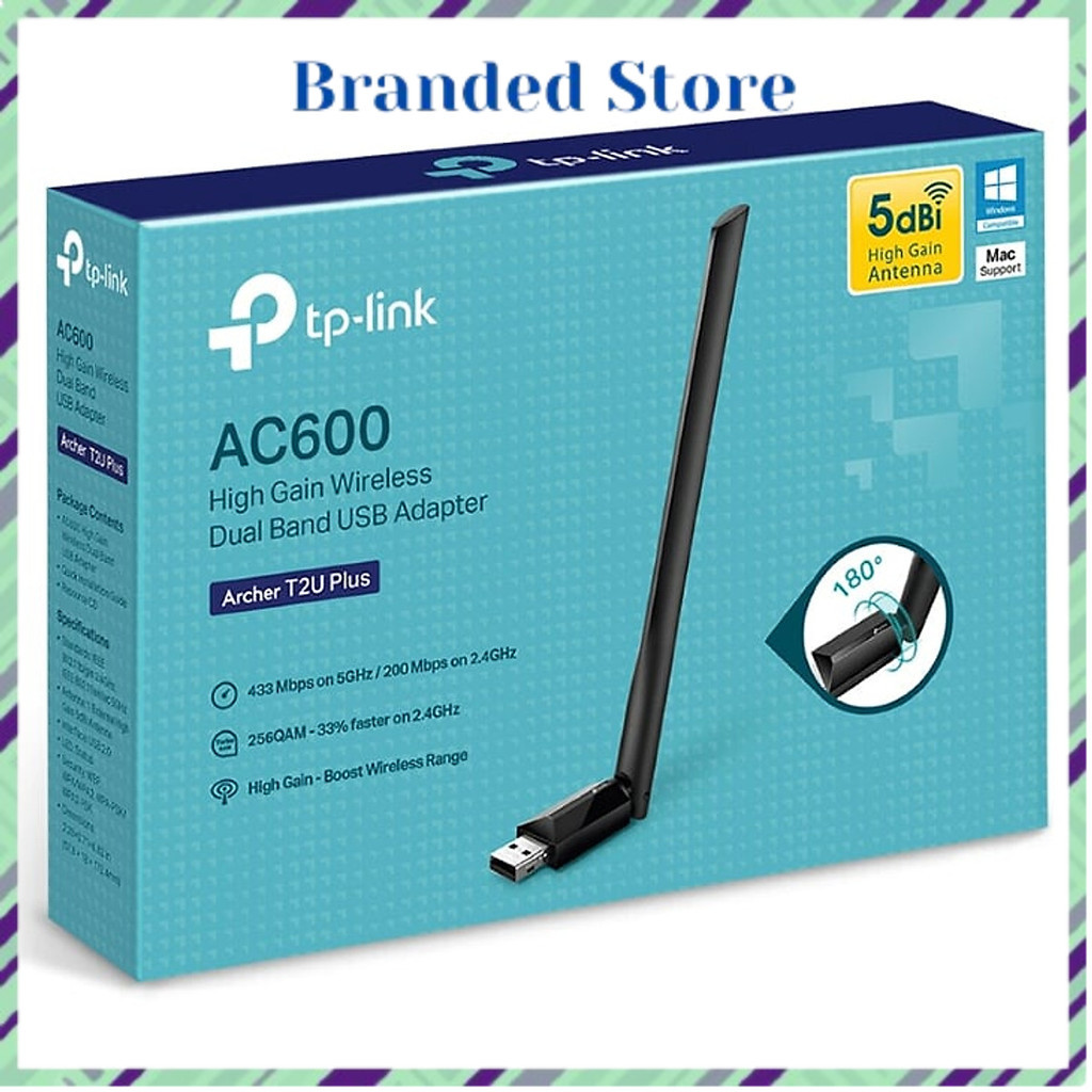 TP-Link Archer T2U Plus High Power AC600 USB Wifi Adapter - สินค้าของแท้