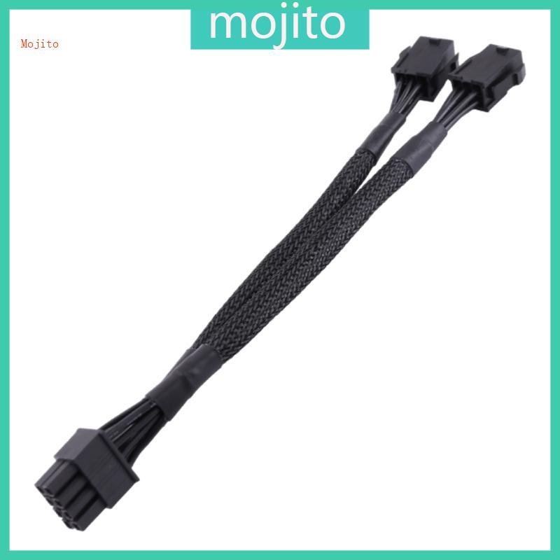 Mojito Dual Mini 6Pin ถึง 8Pin PCI-Express Video Card Power Adapter Braided Sleeved Cable 6pin 8pin 