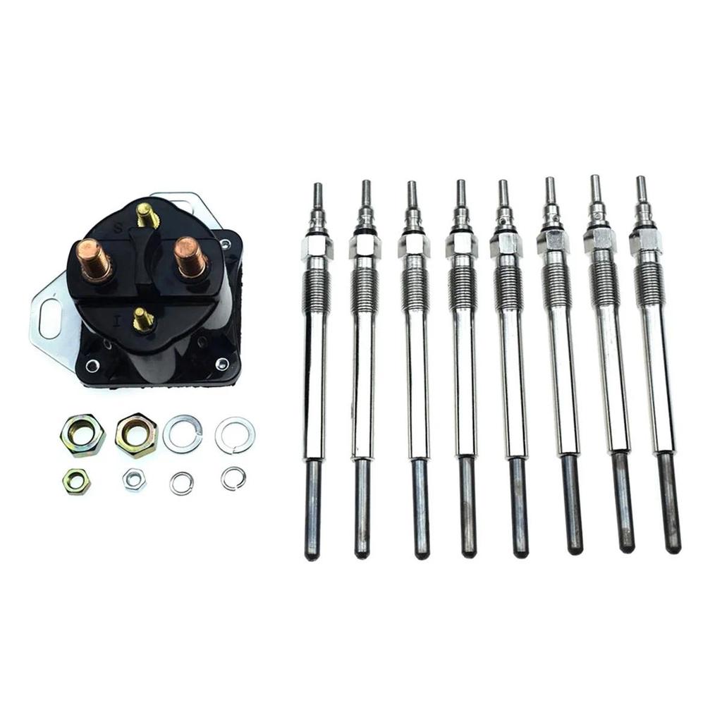 9 ชิ้นสําหรับ Ford EF Series 7.3L Power Stroke ดีเซลรถกระบะรีเลย์ Solenoid & Glow ปลั๊ก F81Z-12B533-
