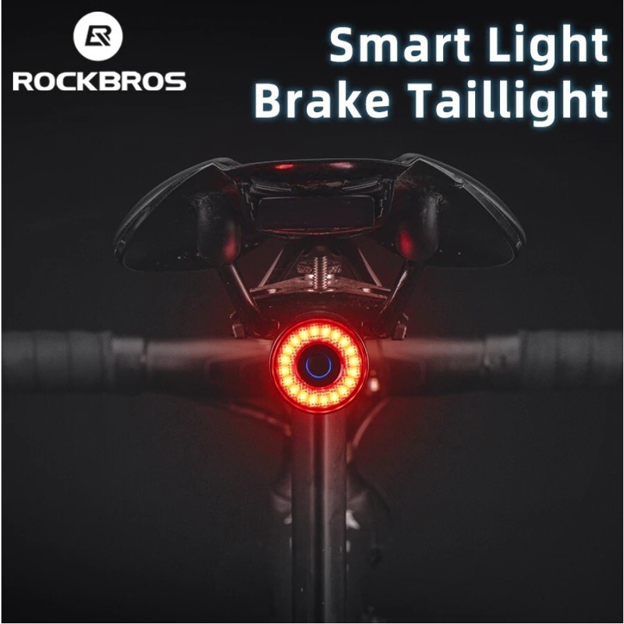ROCKBROS Bike Light Smart Brake Sensor Tail Light LED Rechargeable Bicycle Rear Light Cycling Tailli