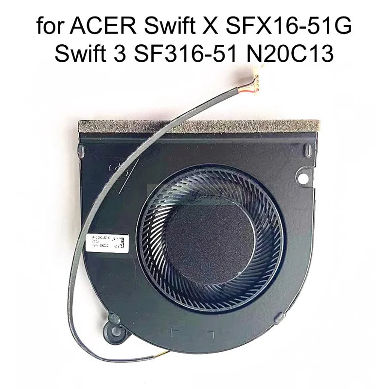IiLaptop พัดลมระบายความร้อน CPU สําหรับ ACER Swift SFX16-51G SF316-51 N20C13 หม้อน้ําคูลเลอร์ 23.AYK