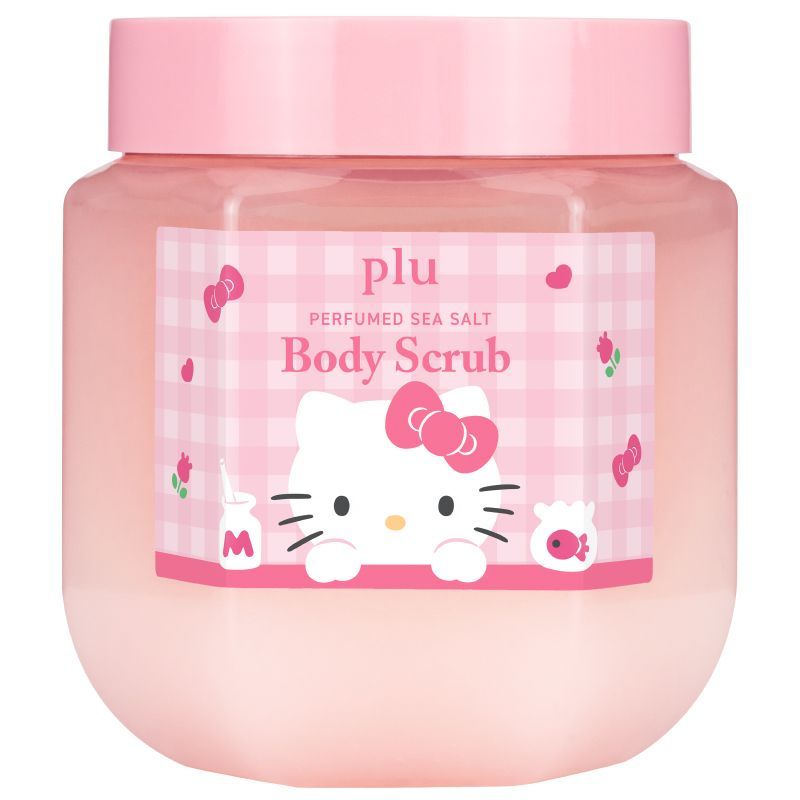 พลูฮัลโหลคิตตี้เพอร์ฟูมชูการ์บอดี้สครับเมลโรส 510ก Plu Perfumed Sugar Body Scrub Melrose 510g [8809237074103]