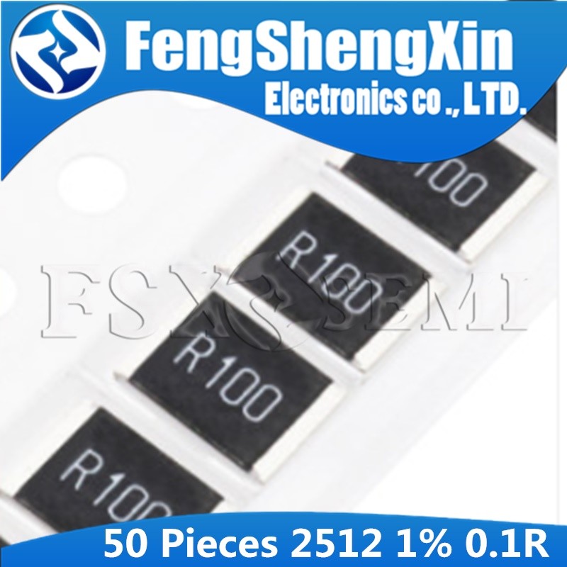 50 ชิ้น 2512 ตัวต้านทาน SMD 1W 1% 0.1R 0.1 โอห์ม R100